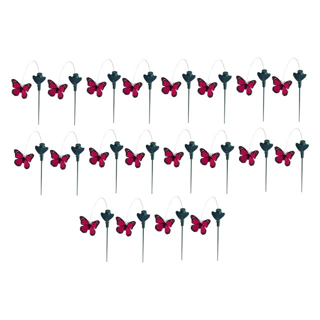 20x Jardín Al Aire Libre Solar Aleteo Danza Mariposa Estacas Decoración Sunnimix Macetero de estacas de pájaros falsos