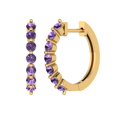 thumbnail image 2 of 0.7Ct Brilliant Round Cut Hoop Alexandrite 14K Yellow Solid Solid Gold Everyday Dainty Earrings Lever Back, 2 of 7