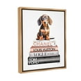 thumbnail image 4 of Stupell Industries Dachshund Puppy Bookstack Beauty & Fashion Painting Brown Floater Framed Canvas Art Print Wall Art, 17 x 21, 4 of 10