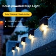 thumbnail image 3 of Outdoor Waterproof LED Solar Step Lights - Decorative Staircase and Railing Lighting for Gardens, Set of 4 with Colorful and Warm Light Options, Coffee/Black/White Finish, 3 of 6