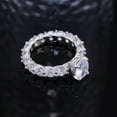thumbnail image 4 of 6*8mm Oval AAA Cz Band Elegant Ring Women's 925 Silver Engagement Ring Size 6-10, 4 of 5