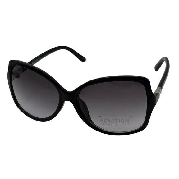 Kenneth Cole Reaction Black Rectangle Womens Plastic Sunglass, KC1408. 1B