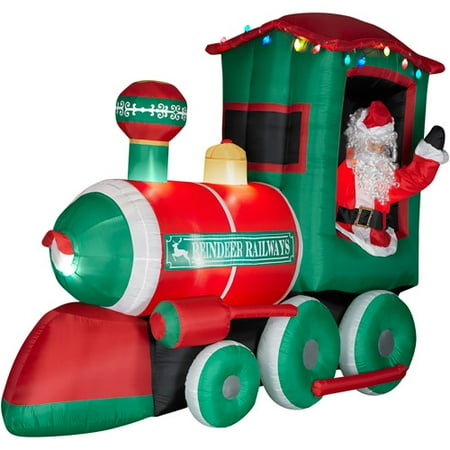 9 39 long airblown christmas inflatable with realistic santa christmas inflatable train