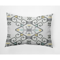 Simply Daisy, 14" x 20" Jodhpur Medallion 2 Gray Decorative Abstract Outdoor Throw Pillow
