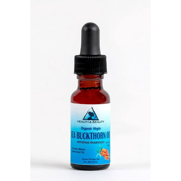 Sea buckthorn oil unrefined organic virgin co2 extracted pure glass dropp 0.5 oz
