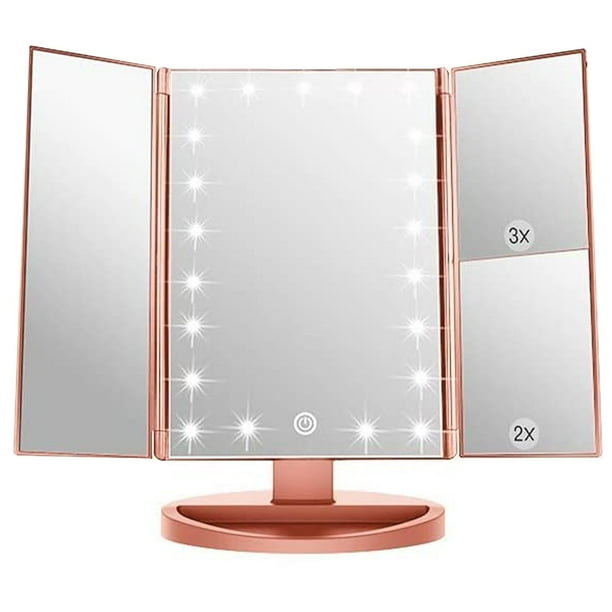 Makeup Vanity Mirror Magnifying with 21 LED Lights, Cosmetic Standing