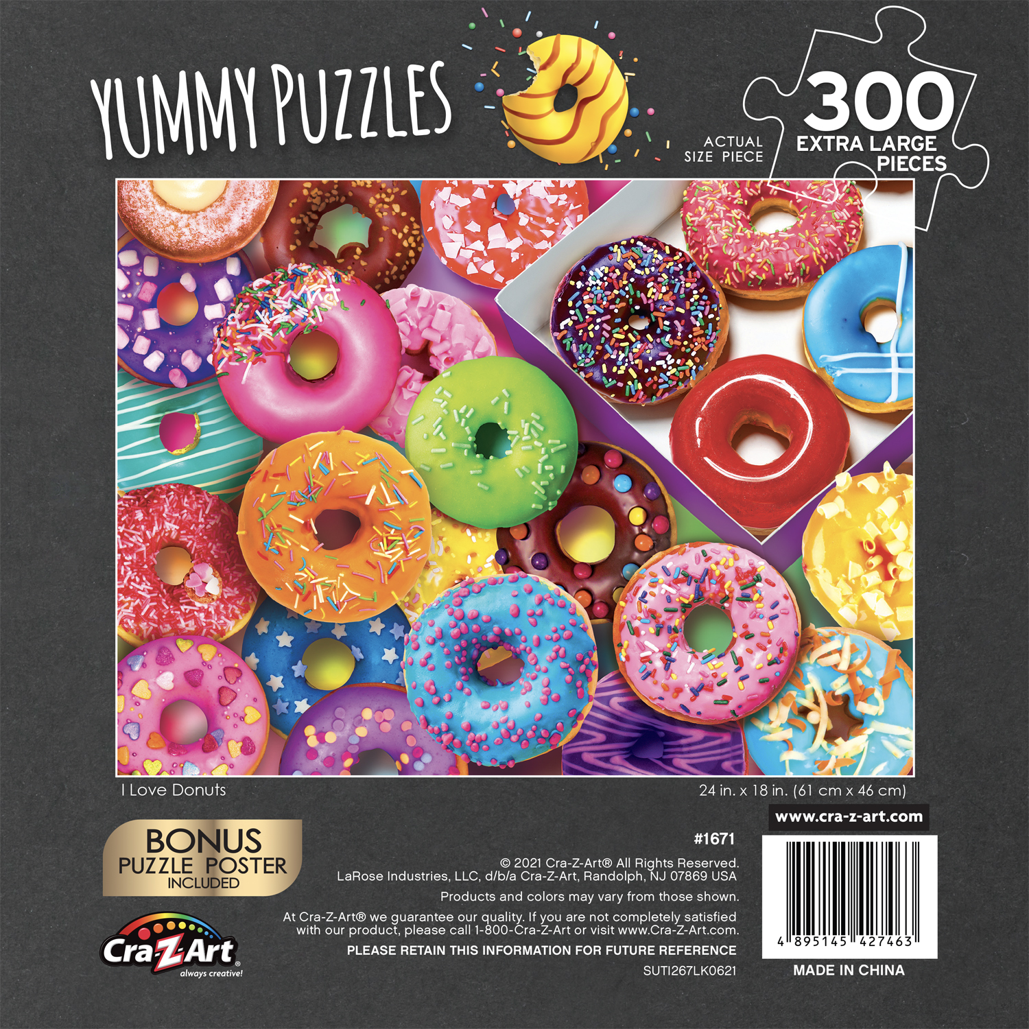 Cra-Z-Art Yummy Puzzles 300-Piece I Love Donuts Jigsaw Puzzle - image 2 of 6