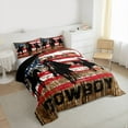 thumbnail image 3 of jejeloiu Western Cowboy Farmhouse Queen Comforter Set,Vintage American Flag Bedding Comforter Set For Boys Teens Reversible 3pcs, 3 of 8
