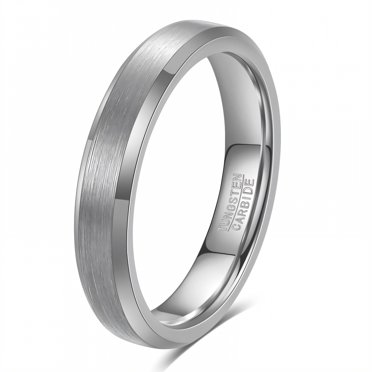 DESIGNICE Tungsten Rings for Men,Crisp Contours Mens Wedding Band,Seamless Fit Groove Ring
