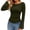 C-Green504, variant on Flare Long Sleeve Shirts Women Solid Color Fitted T Shirt Boat Neck Sexy Slim Fit Basic Tee Spring Fall Versatile Tops