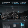 thumbnail image 5 of SAMEBIKE Foldable Electric Bike for Adults, 20"*3 Fat Tire Ebike with 750W Peak Motor, 20 MPH Max Speed, 36V13AH Removable Battery, Up to 55 Miles Range, Front Suspension Step-Thru E Bike, 5 of 12