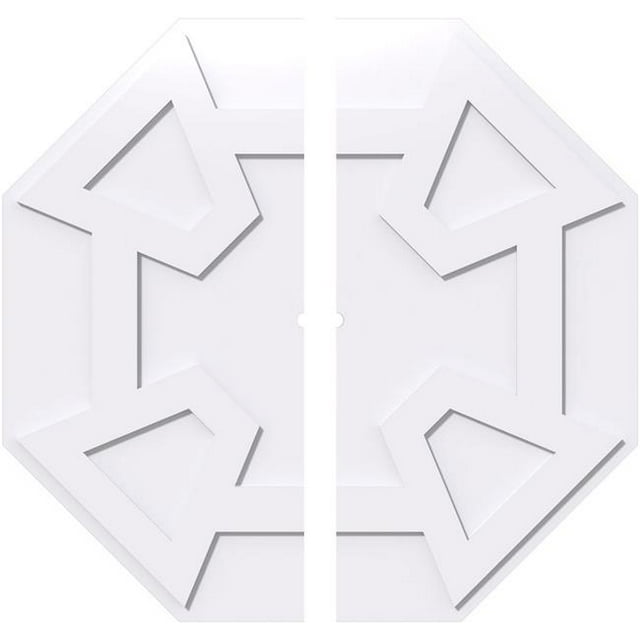 Ekena Millwork CMP40LG2-01000 40 in. OD x 1 in. ID Square Logan Architectural Grade PVC Contemporary Ceiling Medallion - 2 Piece