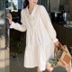 thumbnail image 5 of Vestido de mujer de una pieza de color puro, ajuste casual, falda cómoda, mangas largas para viajes de verano, 5 of 8