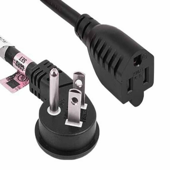 SANOXY Cables and Adapters; 3ft Ultra Low Profile Power Extension Cord NEMA 5-15P to NEMA 5-15R, Black