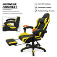 thumbnail image 6 of MoNiBloom Swivel PC Gaming Chair, Ergonomic Faux Leather Recliner Seat with Footrest and Lumbar Support for Bedroom, Yellow, 6 of 13