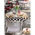 thumbnail image 5 of Outdoor Tablecloth with Umbrella Hole for Patio/Picnic/Party/Camping, Sunflowers Rooster Waterproof Table Cloth Round Cover Washable, Farmhouse Vintage Beige Burlap Plaid (Dia 54"), 5 of 8