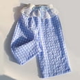 thumbnail image 4 of ATOGUTA Wide Leg Pants for Girls Wide Leg School Uniform Pants Kids Elastic Waist Flowy Summer Beach Lounge Trousers with Pockets Size 1T-11, Light Blue, 4 of 7