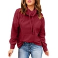 thumbnail image 2 of NOLDARES Womens Long Sleeve Sweatshirts Plus Size Pullover Tops Drawstring Cowl Neck Solid Color Casual Loose Long Sleeve Shirts Womens Sweatshirts Fall Clothes for Women 2024 Trendy, 2 of 6