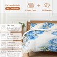 thumbnail image 6 of 3 Piece Blue Flower Spring Duvet Cover Set Queen Size,Microfiber Comforter/Quilt Cover with Corner Ties and 2 Pillowcases,Rose Leaves Garden Pastoral Retro All Season Soft Bedding with Zipper Closure, 6 of 8