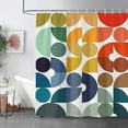 thumbnail image 2 of Kids Shower Curtain Colorful Rainbow Retro Fun Geometric Cute Teen Bright Polka Dot Girls Extra Long XL Large Bathroom Decor Polyester Fabric Plastic Hooks 12 Pack (72Wx84L), 2 of 6