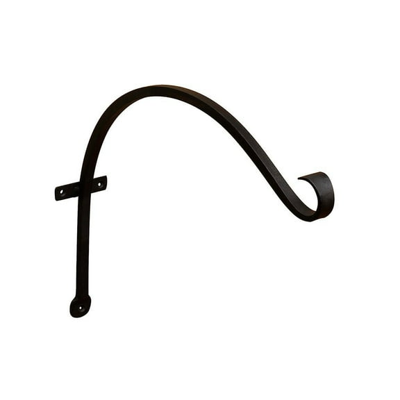 Achla Designs TSH-06 Curved, 18-inch Wrought Iron Wall Bracket Hook, Black