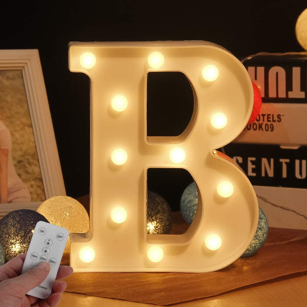 Light Up Letters Remote Control LED Letter Lights Alphabet Marquee Letter Sign for Home Birthday Wedding Party Decor Night Light R