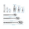 thumbnail image 4 of Juego De Trinquetes Llaves Matracas De 1/2,3/8,1/4 Ajustable Lab.G Plateado, 4 of 5