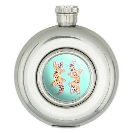 

Leopard Gecko Round Stainless Steel 5oz Hip Drink Flask