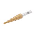 thumbnail image 4 of Unique Bargains Titanium Step Drill Bit 4-12mm 5 Step Size 2 Flute Hex Shank Metal Wood HSS DIY, 4 of 4