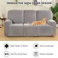 thumbnail image 4 of SHANNA 8-Pieces Recliner Sofa Covers Stretch Reclining Couch Covers for 3 Cushion Reclining Sofa Slipcovers Furniture Protectors,Silver Gray, 4 of 11