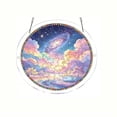 thumbnail image 2 of Round Acrylic Puzzle Suncatcher - Stained Glass Style Window Hanging Dreamy For Home Decor, 2 of 6