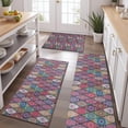 thumbnail image 2 of Red Boho Ethnic Geometric Pattern Kitchen Rugs Sets Of 3,Kitchen Runner Rugs Non Skid Washable,Decorative Kitchen Floor Mats for Kitchen,Sink,Laundry,17"x30"+ 17"x47" + 17"x59", 2 of 6