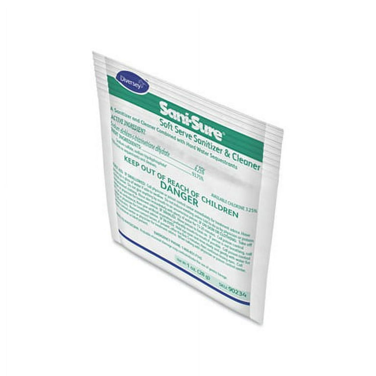 Diversey Soft-Serve Sanitizer Cleaner - For Yogurt Maker - 0.99 oz (0.06 lb) - Chlorine Scent - 100 / Carton - White Diversey Soft-Serve Sanitizer Cleaner - For Yogurt Maker - 0.99 oz (0.06 lb) - Chlorine Scent - 100 / Carton - White
