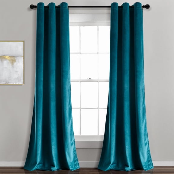 Open Box Lush Decor Prima Velvet Solid Window Panels - Ivory - 84 x 38