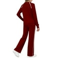 thumbnail image 5 of VBVC Women's 2 Piece Side Stripes Set,Ladies Crew Neck Top and Sweatpants,Lightweight Matching Outfit For Women,Wine,Size S, 5 of 7