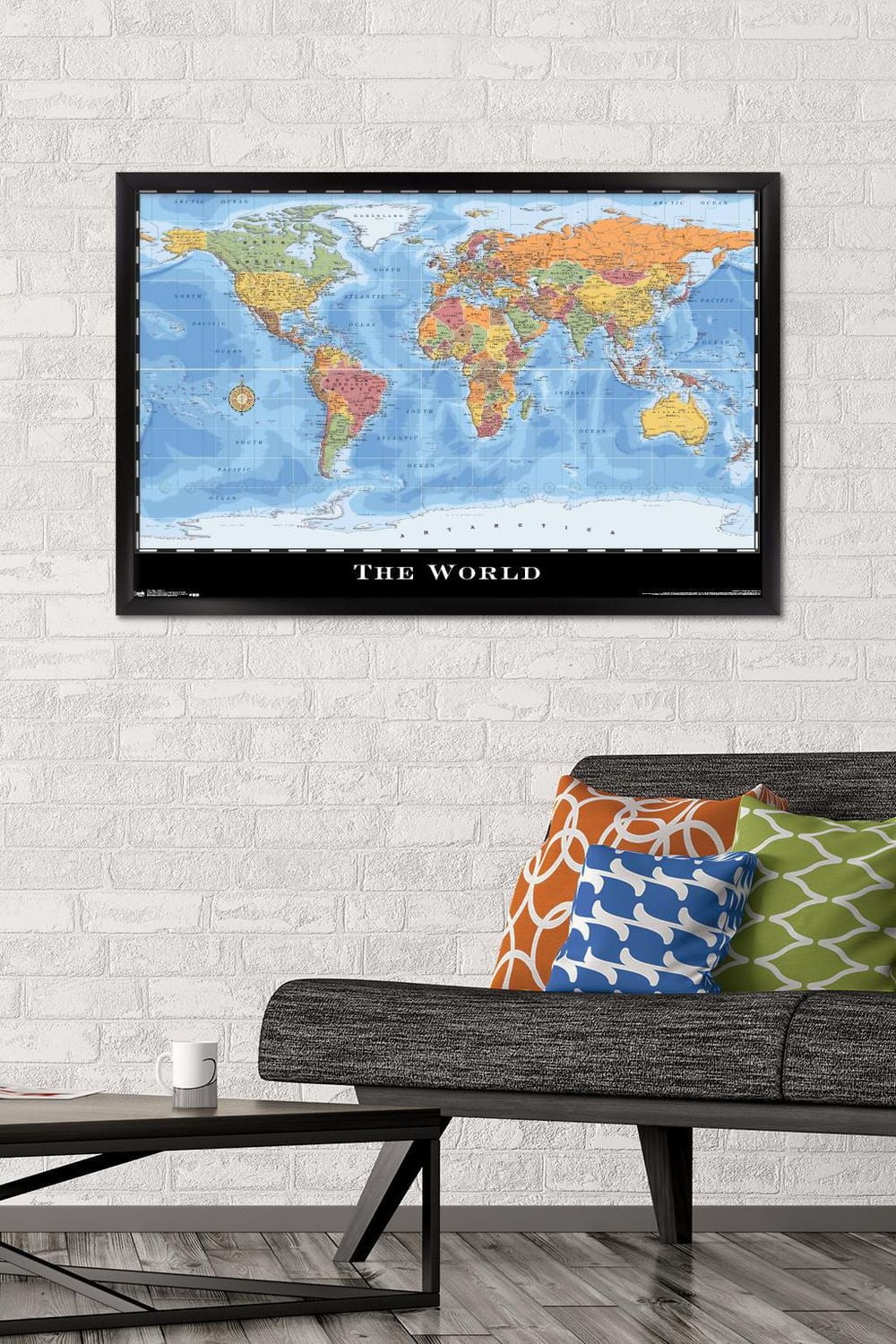 Map - World Wall Poster, 22.375" x 34"