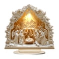 thumbnail image 1 of Estatuilla de Belén navideño, figura de la Sagrada Familia, decoración del hogar, letrero de mesa, estatua acrílica plana 2D para festival, interior y, 1 of 9
