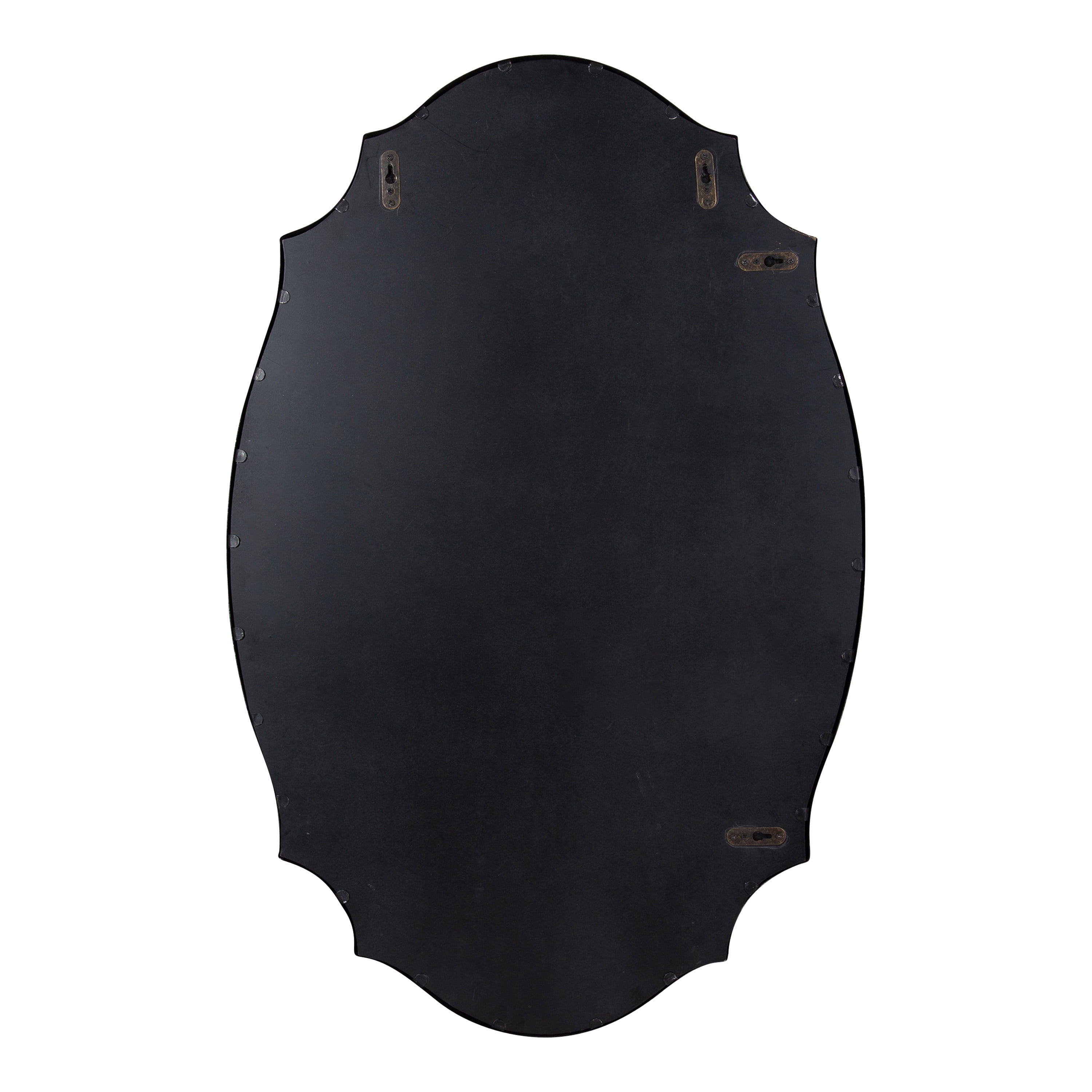 Kate and Laurel Leanna Decorative Scalloped Metal Pinboard, 24 x 36, Gold, Framed Rounded Oval Vintage Bulletin Board for Unique Display, Organization, and Decor