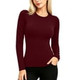 thumbnail image 6 of Nugftut Womens Thermal Tops Fleece Crew Neck Thermal Shirts Long Sleeve Hem Slit Warm Cold Weather Winter Thermal Tops, 6 of 9