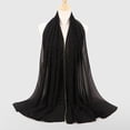 thumbnail image 2 of beishanbush Clothing 2025 Silk Scarves Women's Soft Chiffon Diamond Headscarf Spring Summer Long Shawl Hijab Black, 2 of 9