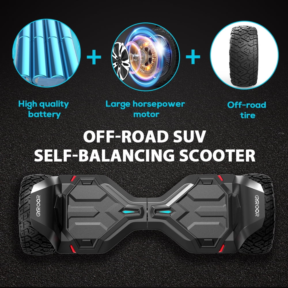 Warrior 8.5 inch 350W*2 off-Road Self-Balancing Scooter- All Terrain Self-Balancing Scooter with Bluetooth Speaker and LED Lights, 10 mph Max Speed for Kids and Adults,Max Weight 265lbs