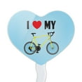 thumbnail image 2 of I Love My Bike Road Bicycle Cycling Heart Love Cupcake Picks Toppers Decoration Set of 6, 2 of 6
