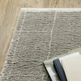 thumbnail image 3 of 2' X 8' Grey And Ivory Geometric Shag Power Loom Stain Resistant Runner Rug, 3 of 8