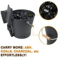 thumbnail image 4 of Ash Bucket with Lid, 2.6 Gallon Fireplace Ash Bucket with Shovel and Hand Broom, Metal Bucket for Fireplace, Fire Pit, Wood Burning Stove, Black, 4 of 6