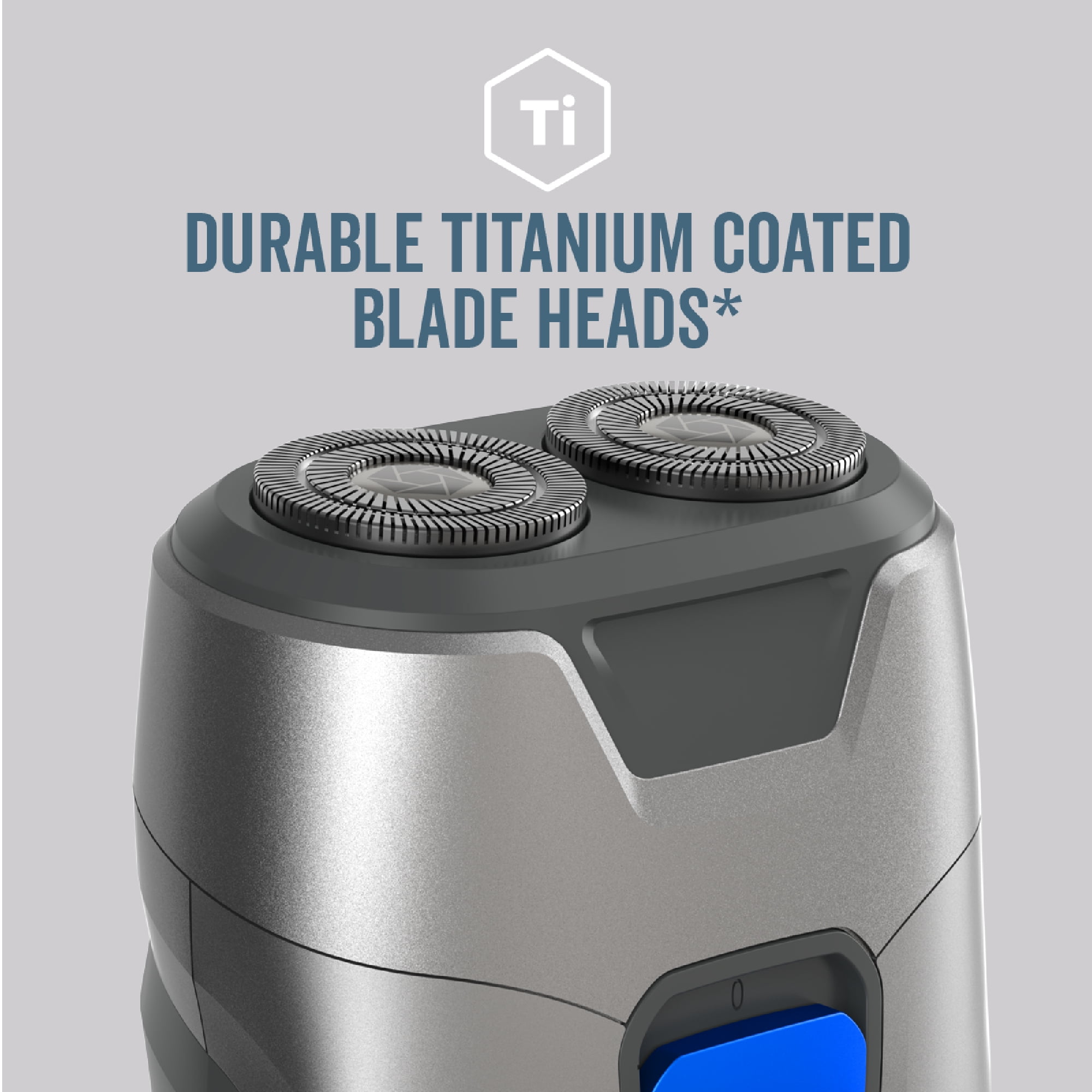 Titanium Edge Micro Rotary Shaver – Men’s Electric Razor for Face, Neck & Body – Dual Floating Heads, Titanium Coated, Hypoallergenic, Travel Ready