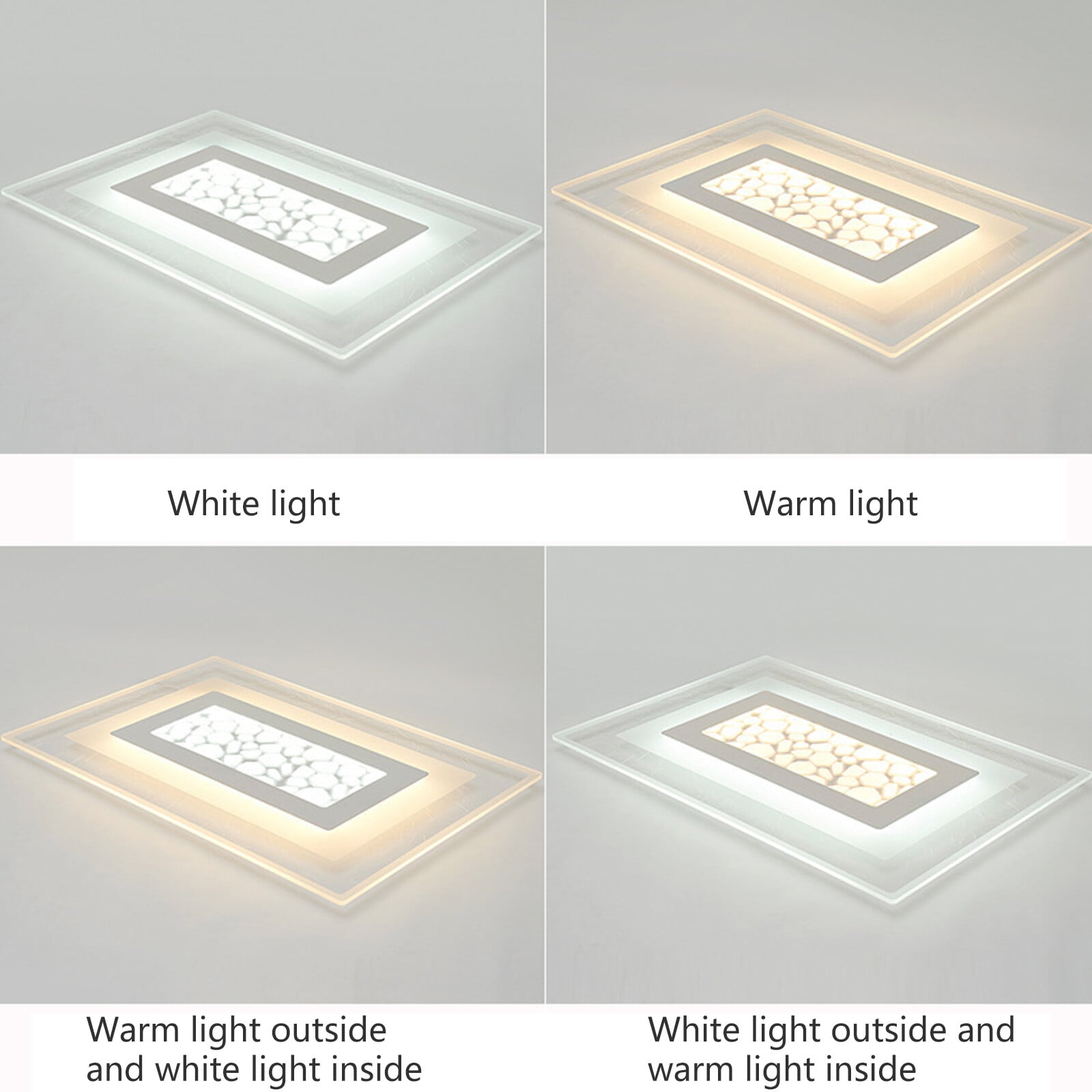 35.4x23.6in White Rectangular Flush Mount Ceiling Light, Remote Dimmable with Tri-Color LED (3000K-6000K), Petal-Textured Acrylic Shade for Dining Room, Bedroom, Living Room