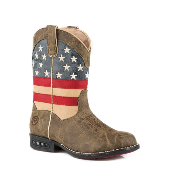 Roper Boys Patriot Round Toe Cowboy Mid Calf Boots