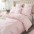 thumbnail image 3 of JOLUSERE 2-Piece Soft Breathable Gingham Duvet Cover Twin Set，Pink White Plaid Checkered Bedding Cover, 3 of 14