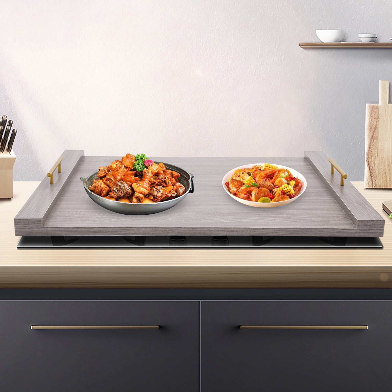 DENEST Noodle Board Stove Cover Stove Top Cover Stovetop Plate Home Kitchen 76*55*6cm