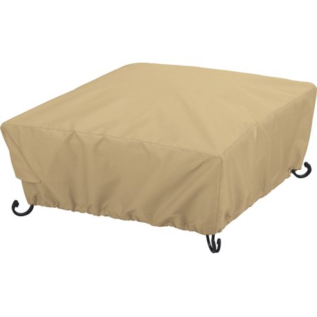 Large Square Fire Pit Cover Classic Accessories Terrazzo® Full Coverage Square Fire Pit Cover - All Weather Protection Outdoor Cover, Small (59922-EC) ()
